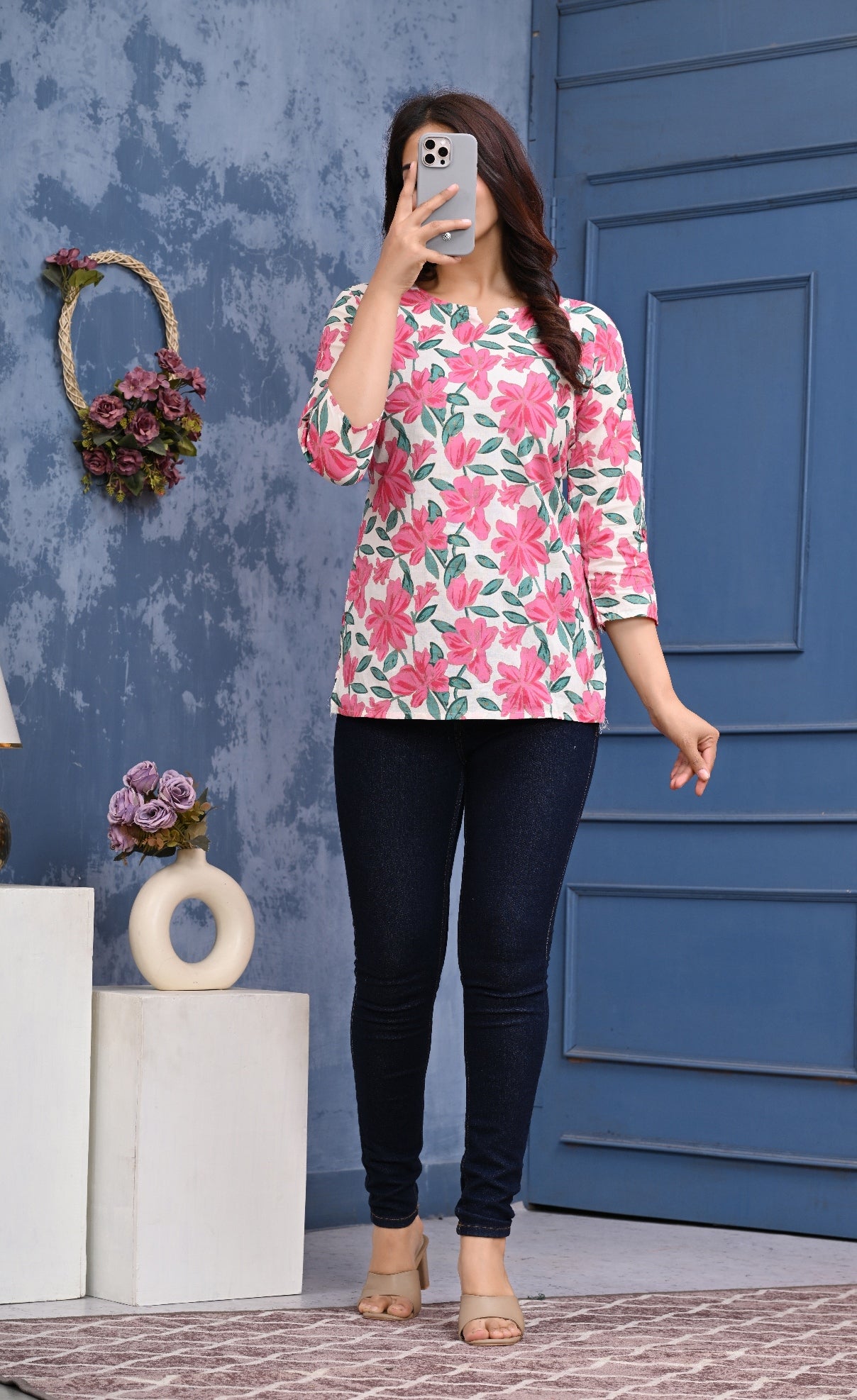 Women's Stylish Printed Top Pink
