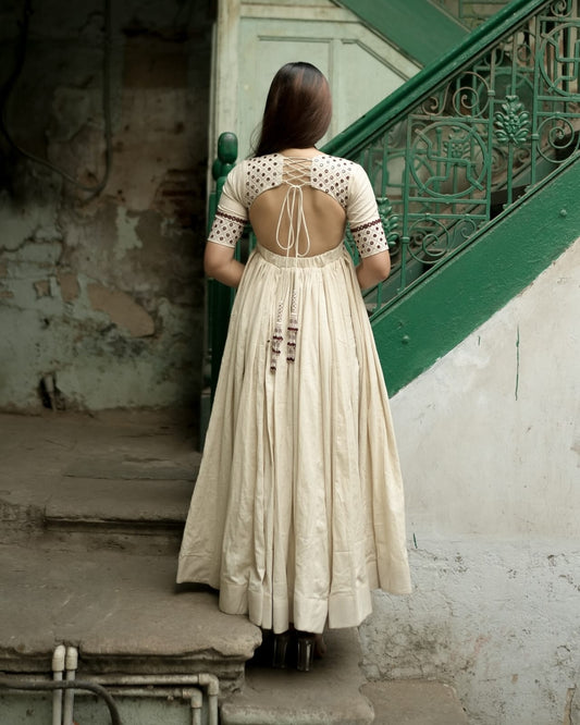 Hand-Embroidered Anarkali Kurta