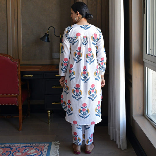 Hand-Block Printed Cotton Kurta Set