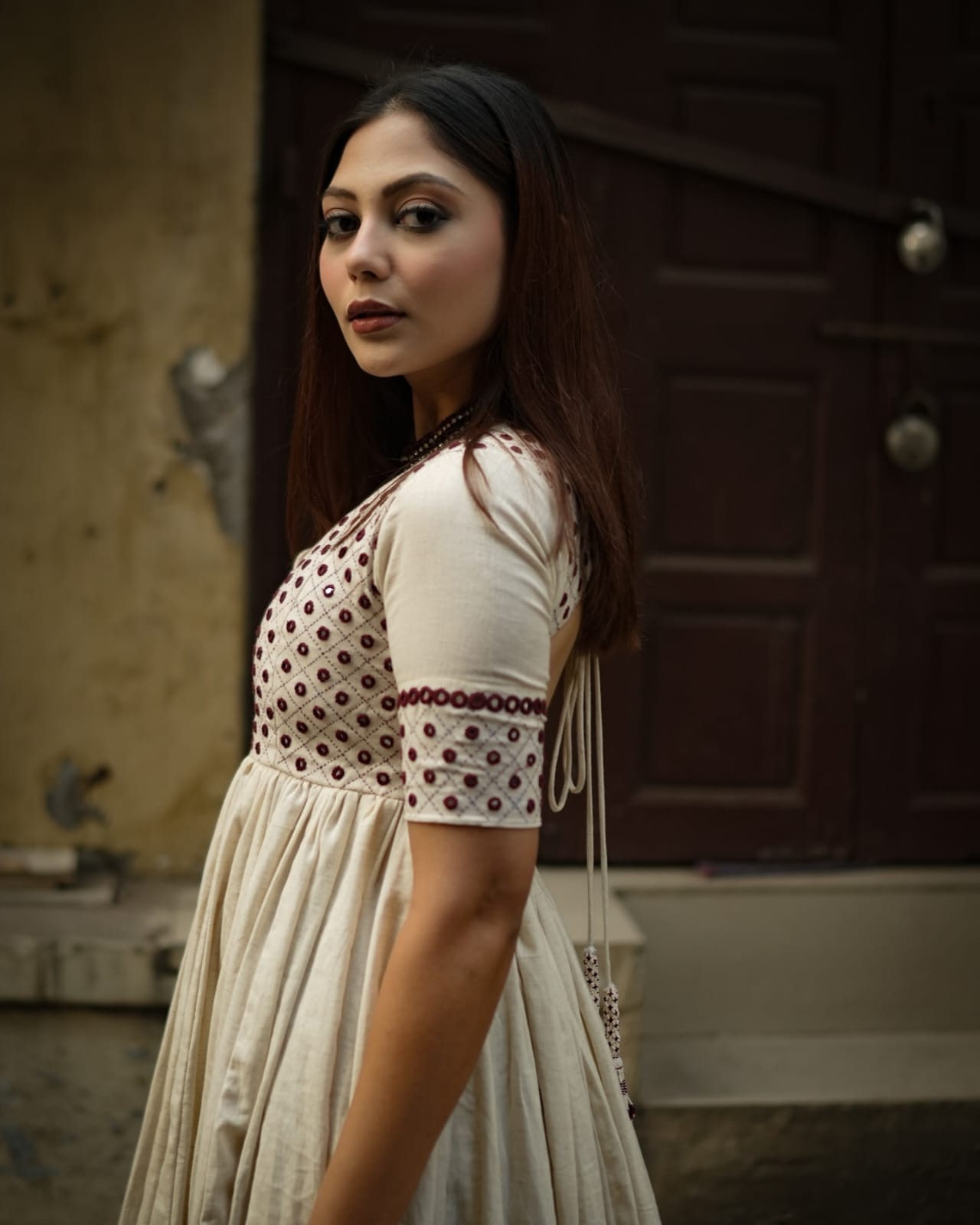 Hand-Embroidered Anarkali Kurta