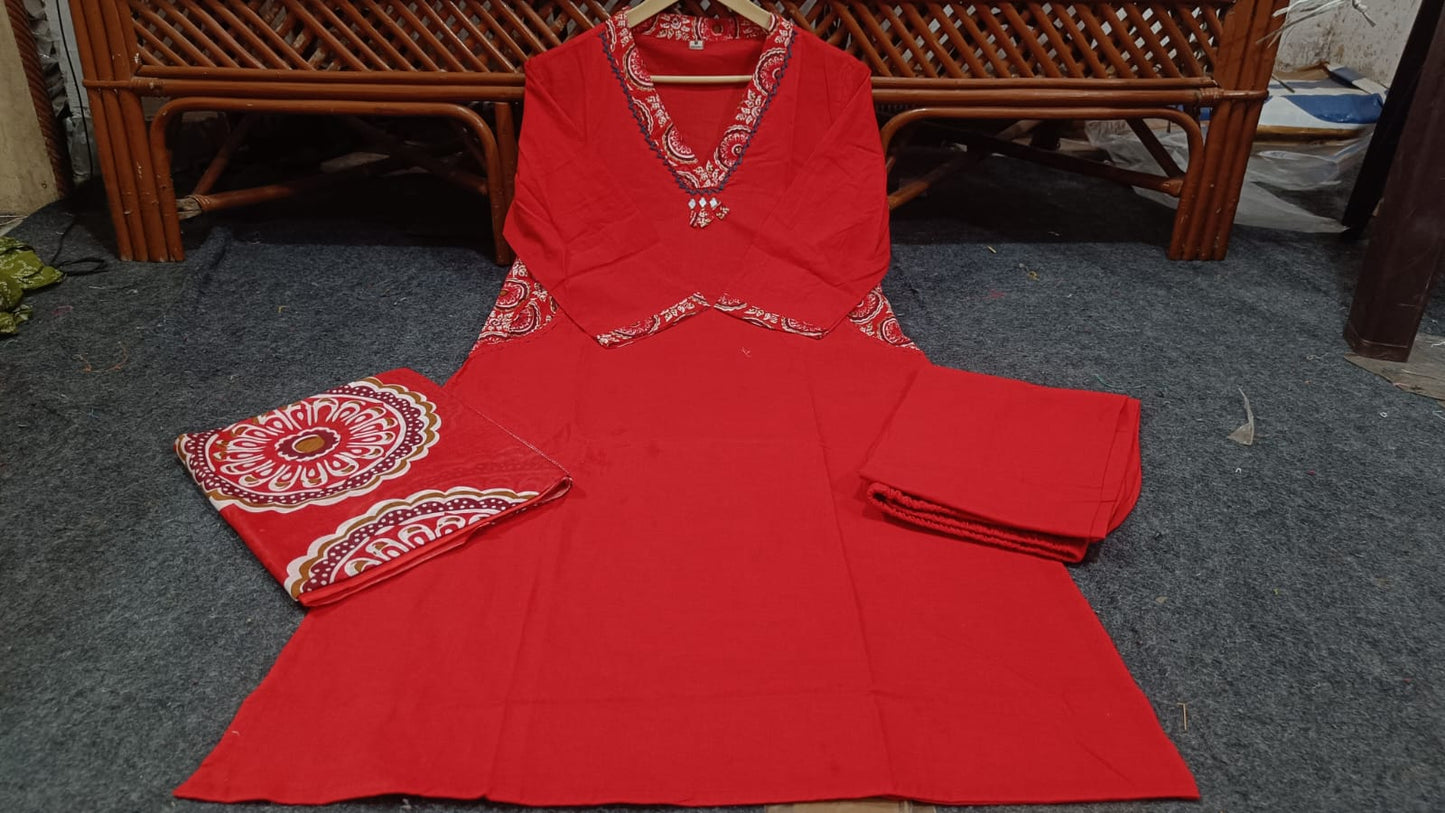 The 'Ruby' Red Kurta Set