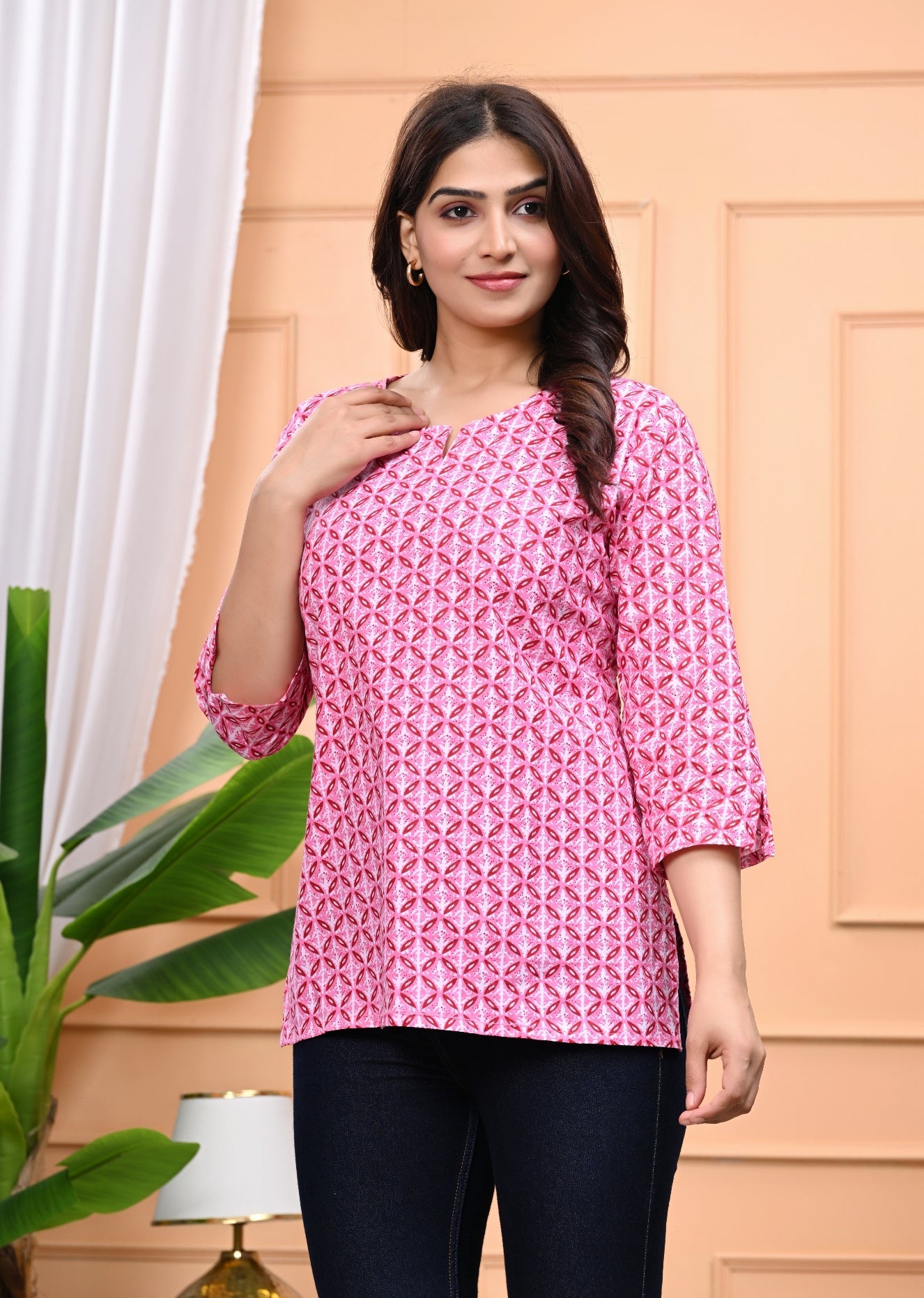 Women's Stylish Printed Top Pink