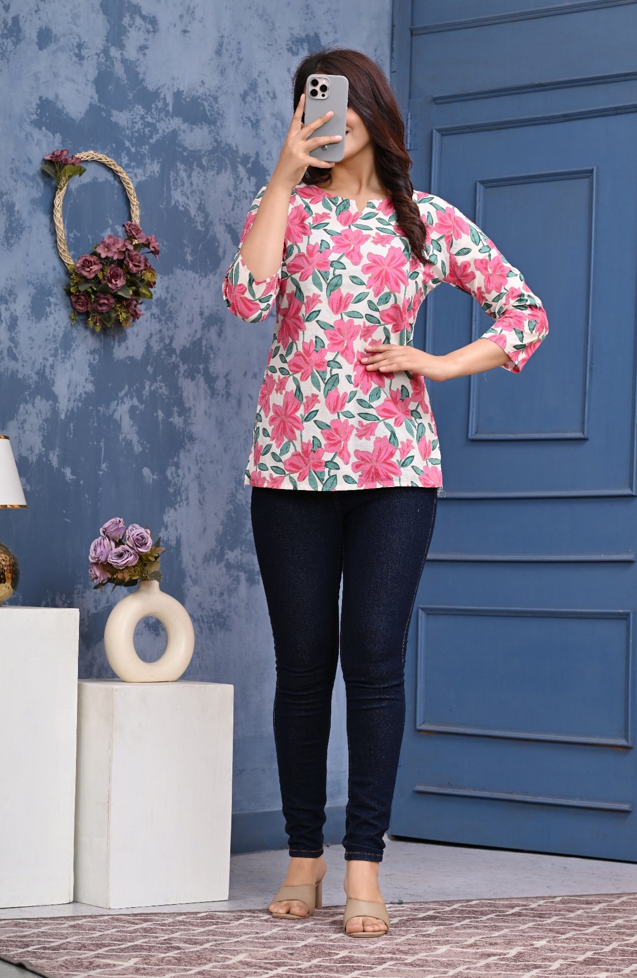 Women's Stylish Printed Top Pink