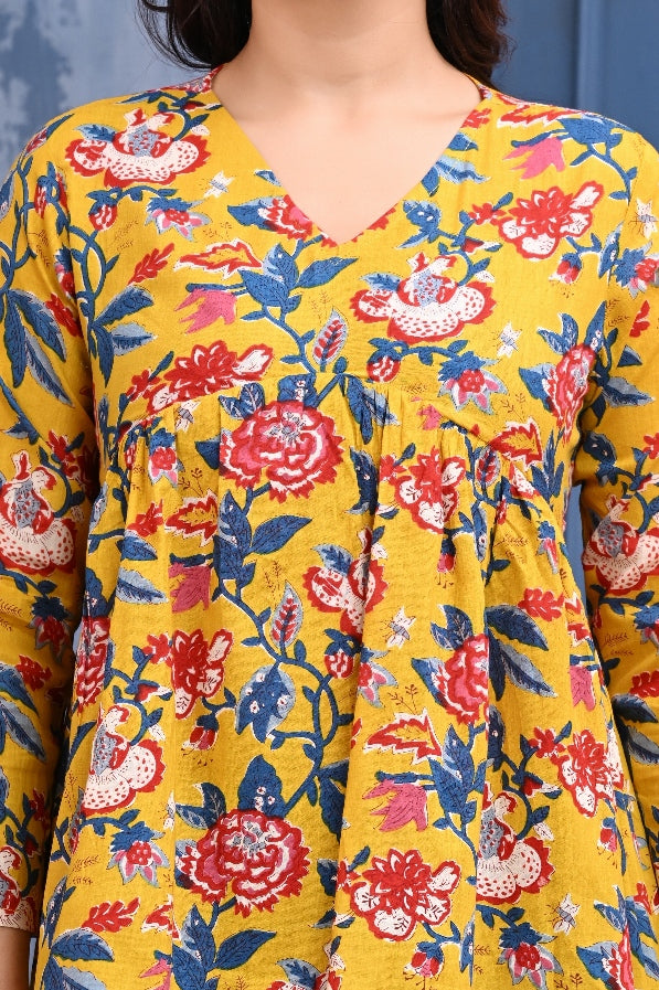 Women's Stylish Printed Top-Yellow