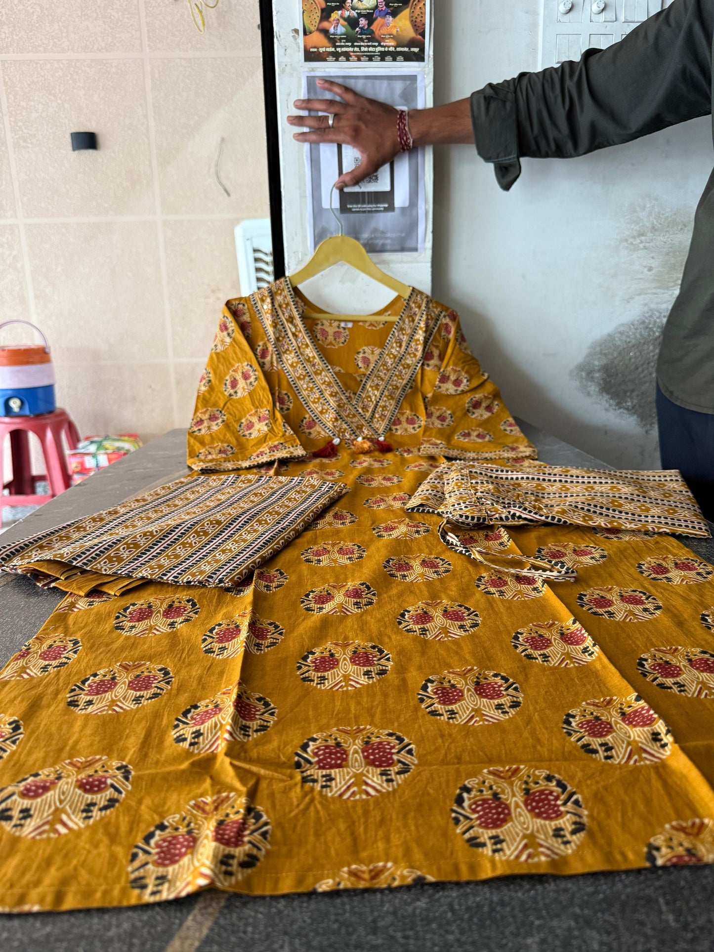 Women's Printed & Hand Embroidered Kurta Pant Dupatta Set