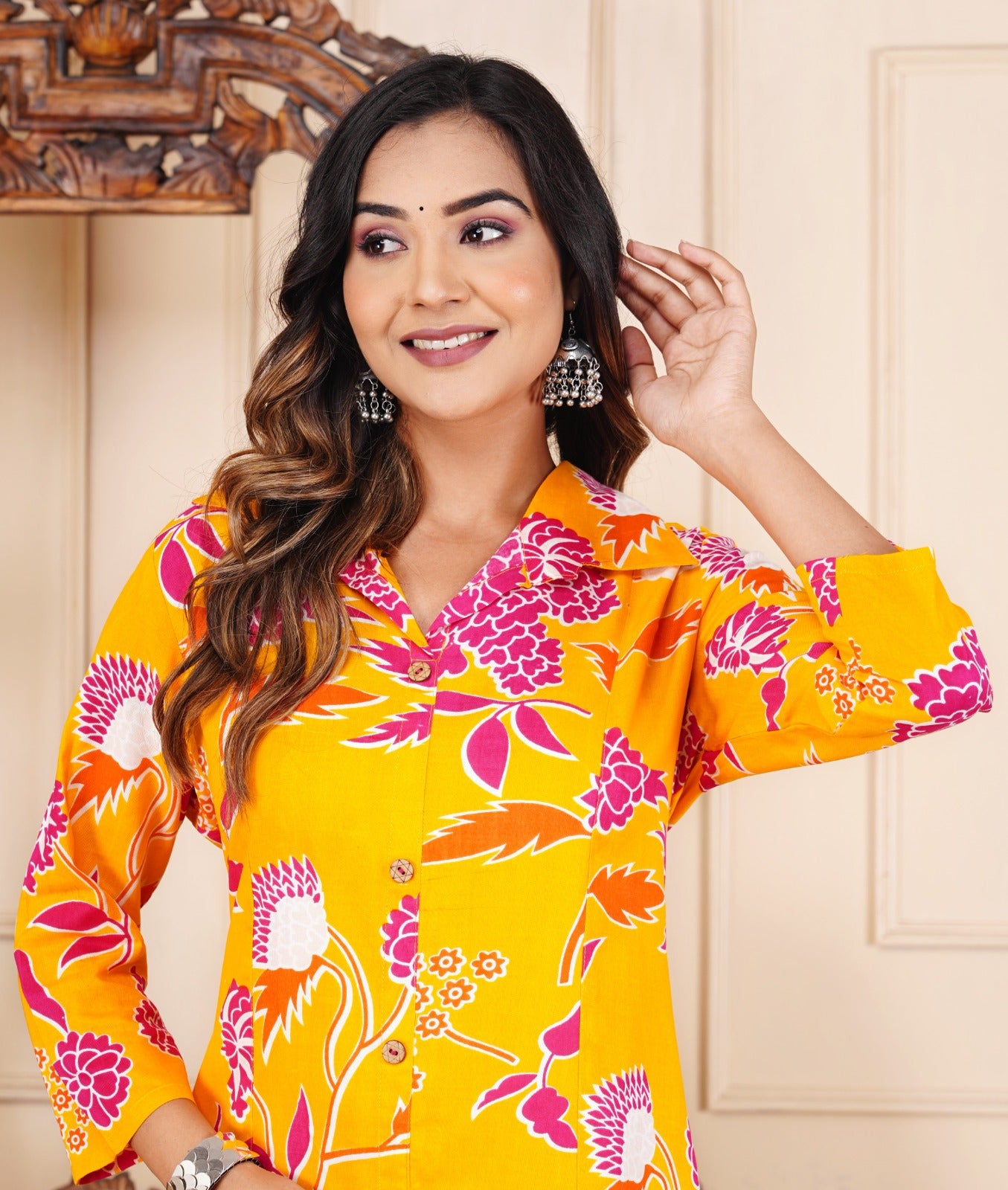 Vibrant Floral Printed Cotton Co-ord Set