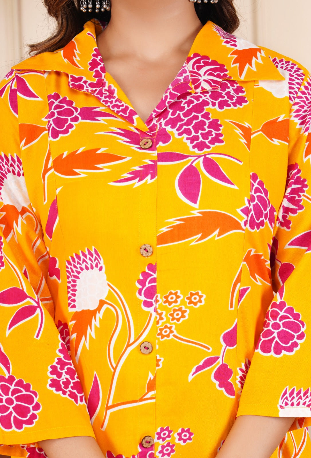 Vibrant Floral Printed Cotton Co-ord Set