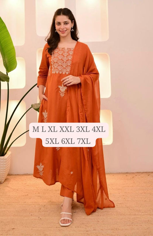 Embroidered A-Line Kurta Set