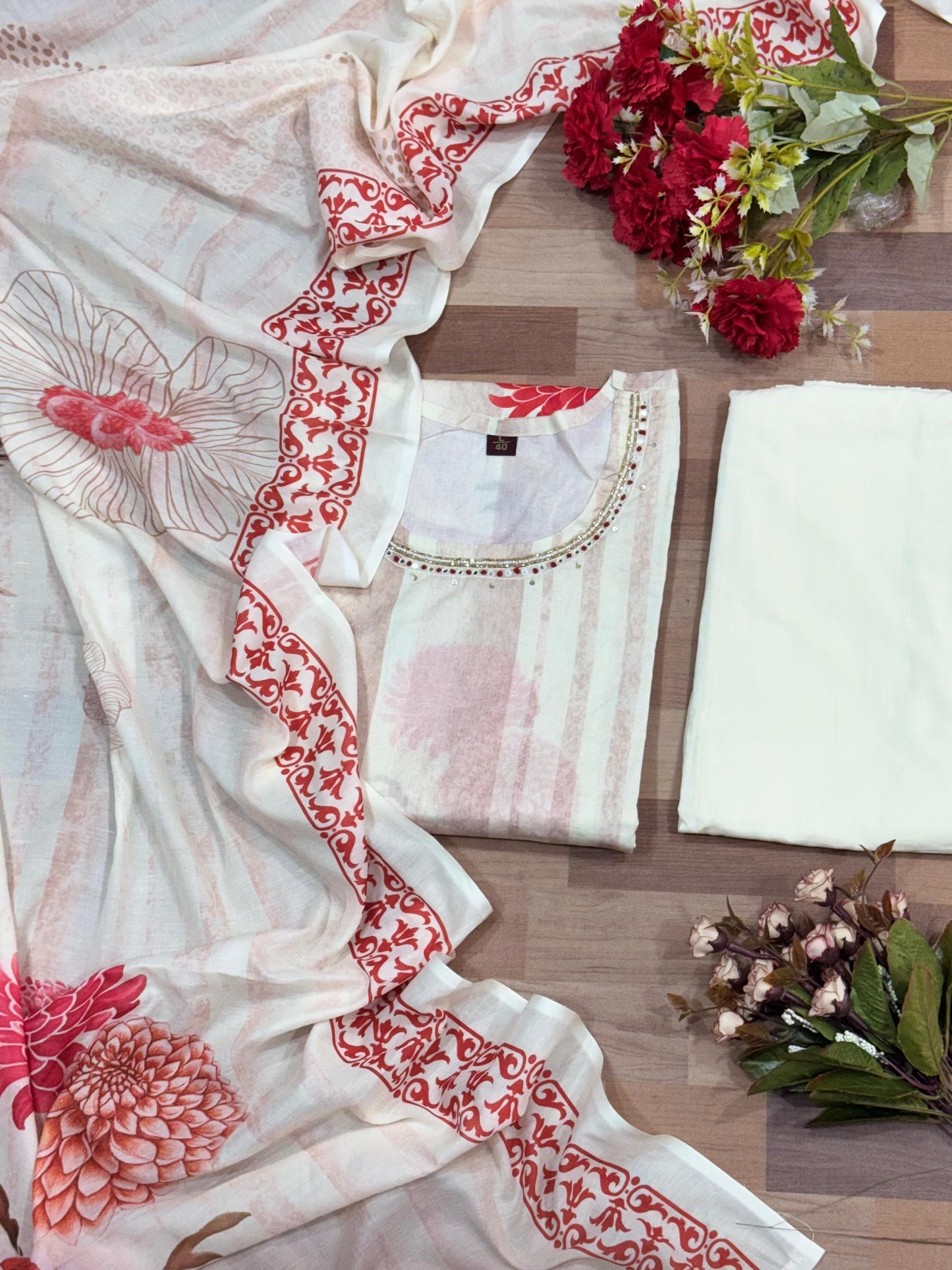Elegant Floral Printed Suit Set