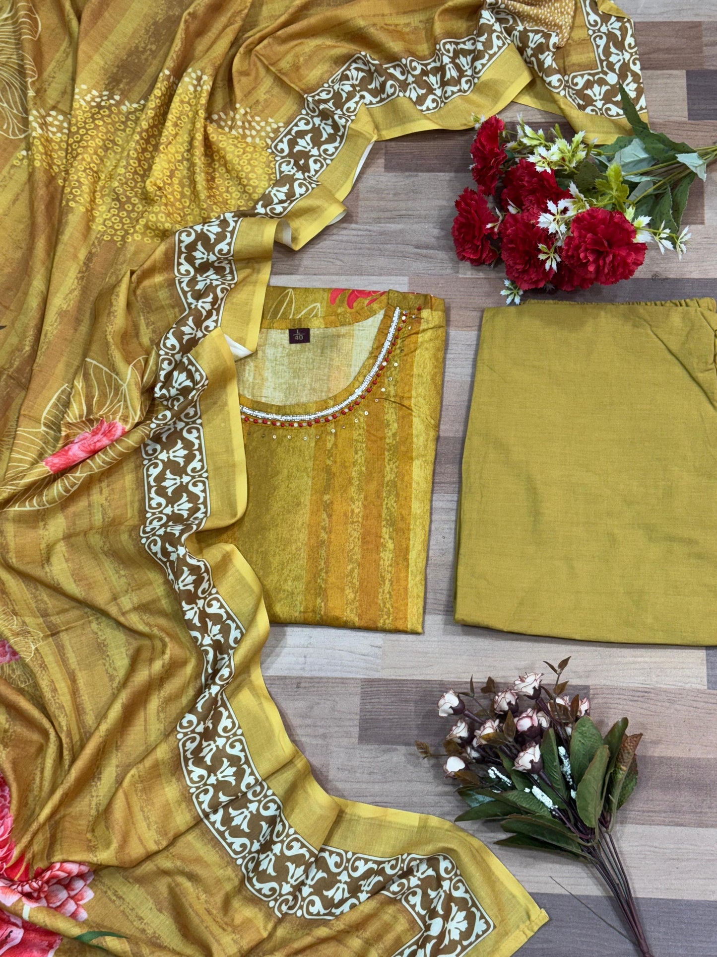 Elegant Floral Printed Suit Set