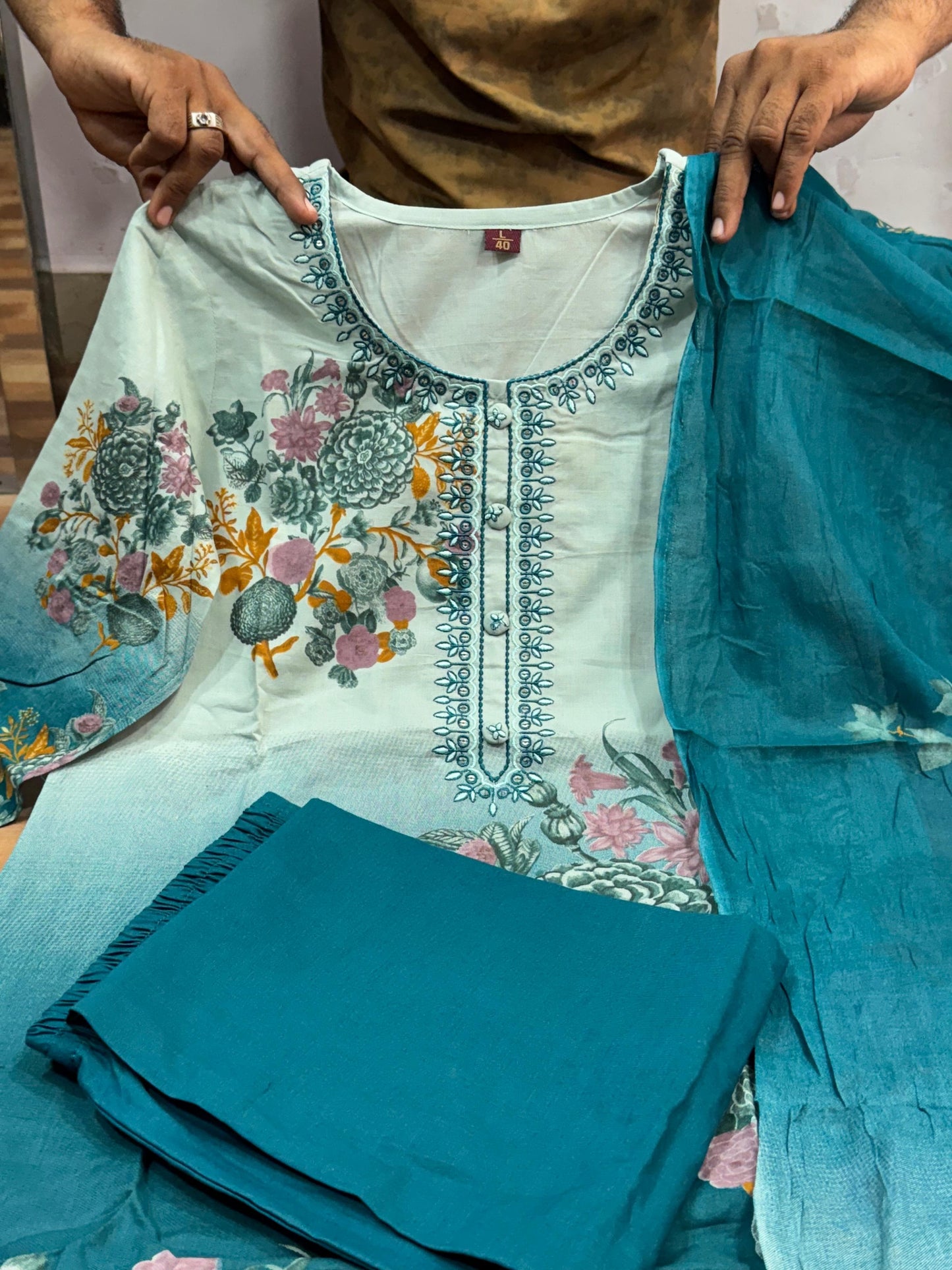 Elegant Floral Printed Suit Set